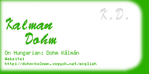kalman dohm business card